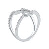 Thumbnail Image 2 of 0.33 CT. T.W. Diamond Heart Infinity Open Shank Ring in 10K White Gold