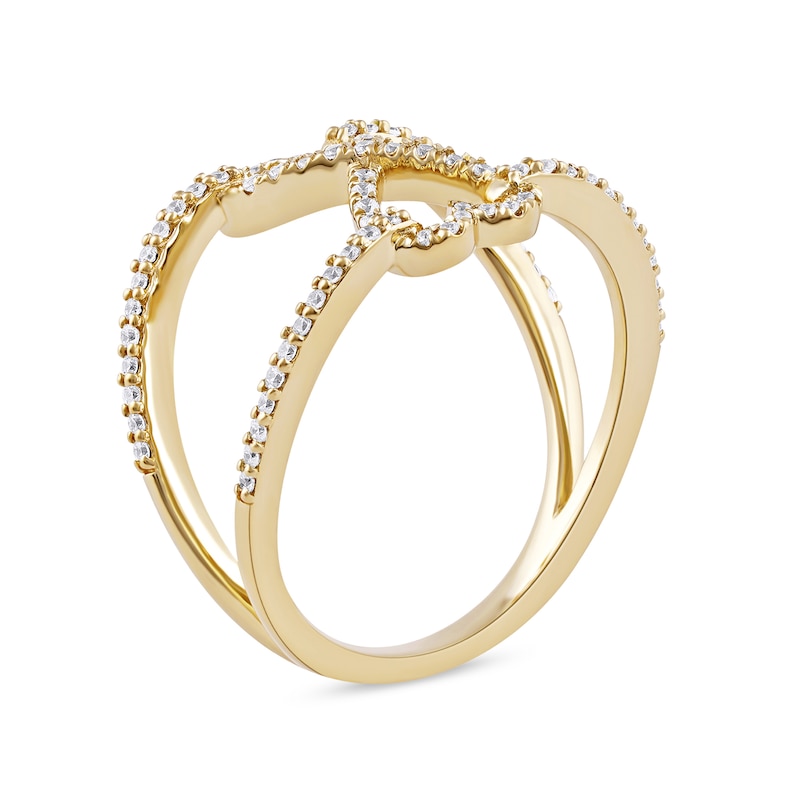 Main Image 2 of 0.33 CT. T.W. Diamond Heart Infinity Open Shank Ring in 10K Gold