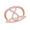 Thumbnail Image 0 of 0.33 CT. T.W. Diamond Heart Infinity Open Shank Ring in 10K Rose Gold