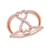 Thumbnail Image 0 of 0.33 CT. T.W. Diamond Heart Infinity Open Shank Ring in 10K Rose Gold