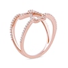 Thumbnail Image 1 of 0.33 CT. T.W. Diamond Heart Infinity Open Shank Ring in 10K Rose Gold
