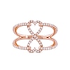 Thumbnail Image 2 of 0.33 CT. T.W. Diamond Heart Infinity Open Shank Ring in 10K Rose Gold