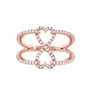 Thumbnail Image 2 of 0.33 CT. T.W. Diamond Heart Infinity Open Shank Ring in 10K Rose Gold