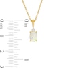Thumbnail Image 3 of Cushion-Shaped Lab-Created Opal and 0.065 CT. T.W. Diamond Stacked Pendant and Drop Earrings Set in 10K Gold