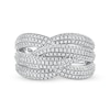 1.03 CT. T.W. Diamond Layered Criss Cross Ring in 10K Gold