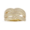 Thumbnail Image 1 of 1.03 CT. T.W. Diamond Layered Criss Cross Ring in 10K Gold
