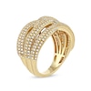 Thumbnail Image 2 of 1.03 CT. T.W. Diamond Layered Criss Cross Ring in 10K Gold