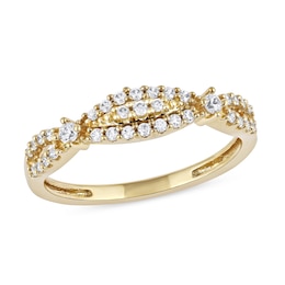 0.25 CT. T.W. Diamond Twist Band in 10K Gold