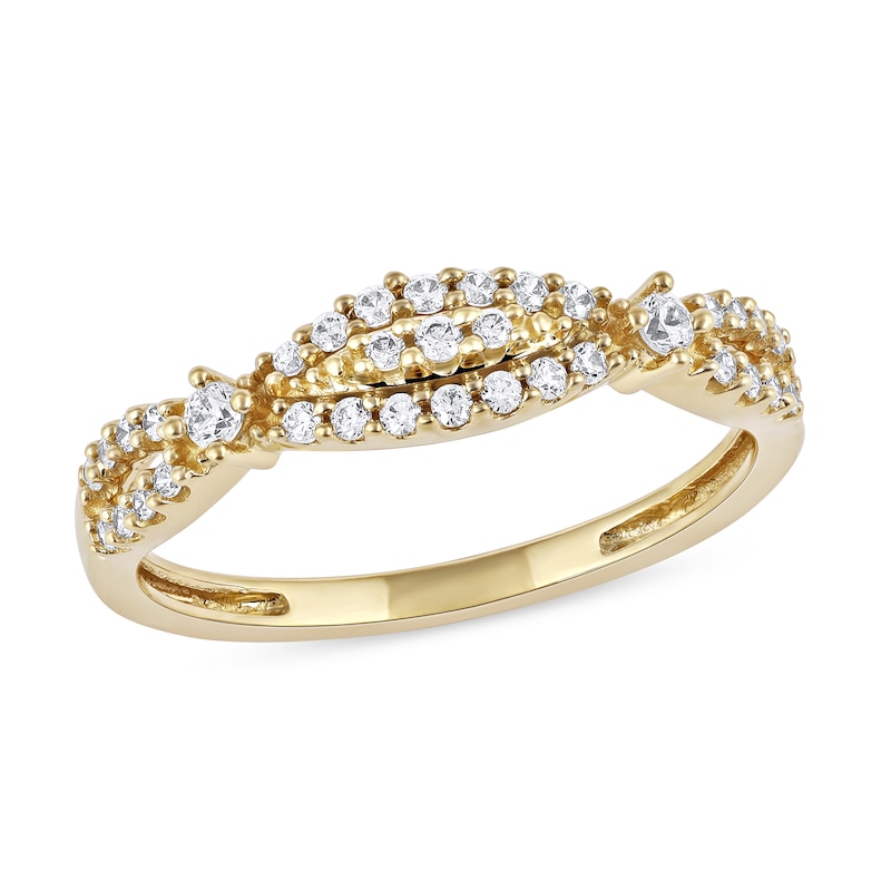 0.25 CT. T.W. Diamond Twist Band in 10K Gold