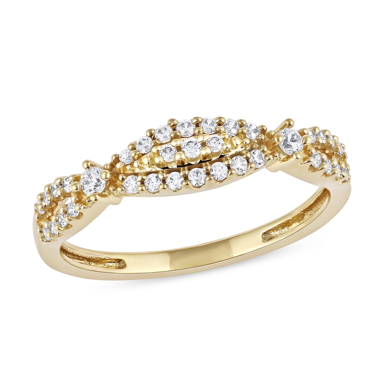 0.25 CT. T.W. Diamond Twist Band in 10K Gold|Peoples Jewellers