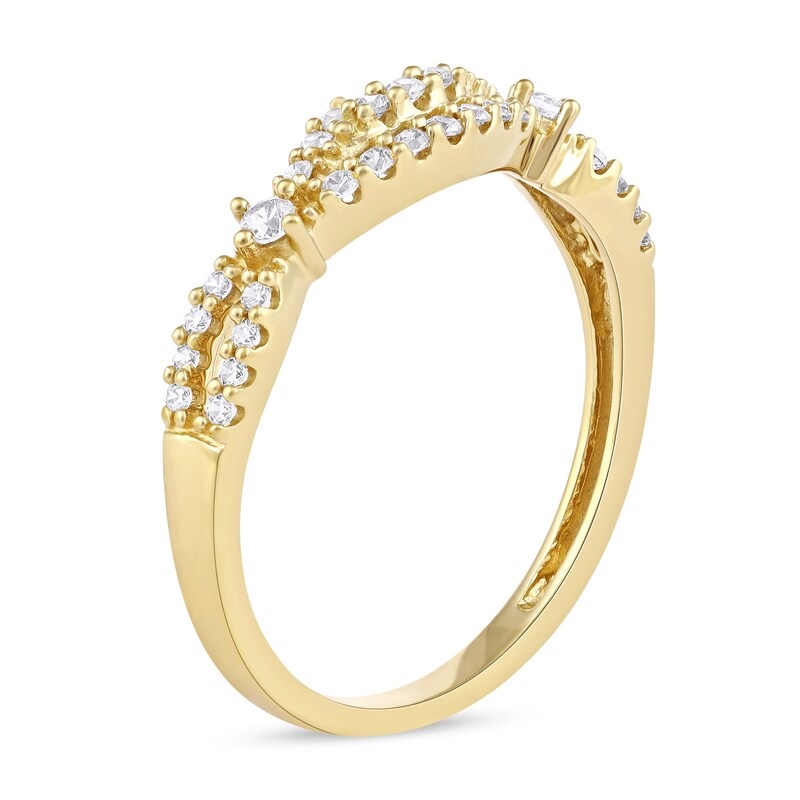 Main Image 2 of 0.25 CT. T.W. Diamond Twist Band in 10K Gold