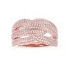 Thumbnail Image 1 of 1.03 CT. T.W. Diamond Layered Criss Cross Ring in 10K Rose Gold