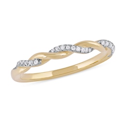 0.10 CT. T.W. Diamond Twist Stackable Band in 10K Gold