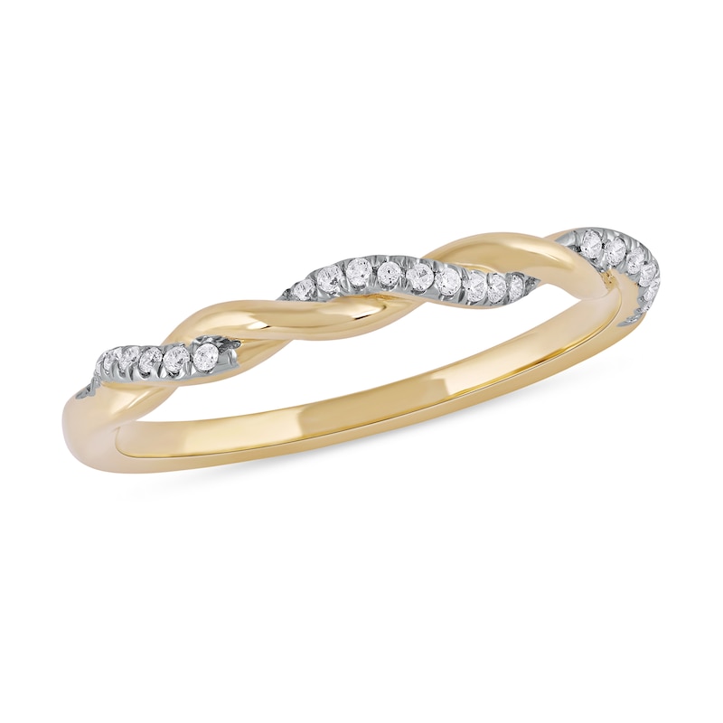 0.10 CT. T.W. Diamond Twist Stackable Band in 10K Gold