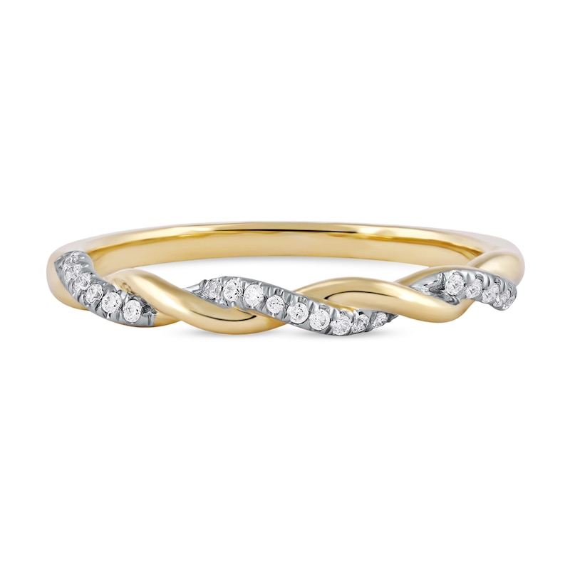 0.10 CT. T.W. Diamond Twist Stackable Band in 10K Gold