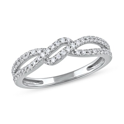 0.25 CT. T.W. Diamond Bypass Twist Split Shank Ring in 10K Gold