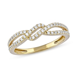 0.25 CT. T.W. Diamond Bypass Twist Split Shank Ring in 10K Gold