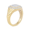 Thumbnail Image 1 of 0.50 CT. T.W. Cushion-Shaped Multi-Diamond Frame Quilted Shank Ring in 10K Gold