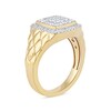 Thumbnail Image 1 of 0.50 CT. T.W. Cushion-Shaped Multi-Diamond Frame Quilted Shank Ring in 10K Gold