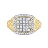 Thumbnail Image 3 of 0.50 CT. T.W. Cushion-Shaped Multi-Diamond Frame Quilted Shank Ring in 10K Gold