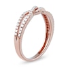 0.25 CT. T.W. Diamond Bypass Twist Split Shank Ring in 10K Rose Gold