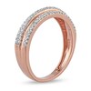 Thumbnail Image 2 of 0.25 CT. T.W. Diamond Triple Row Crossover Band in 10K Rose Gold