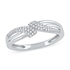 0.15 CT. T.W. Diamond Triple Row Bypass Ring in 10K Gold