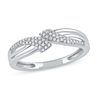 0.15 CT. T.W. Diamond Triple Row Bypass Ring in 10K Gold