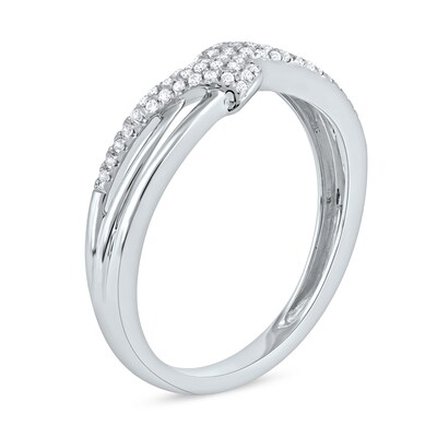 0.15 CT. T.W. Diamond Triple Row Bypass Ring in 10K Gold