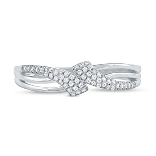 0.15 CT. T.W. Diamond Triple Row Bypass Ring in 10K Gold