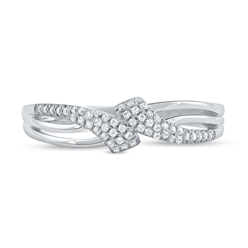 0.15 CT. T.W. Diamond Triple Row Bypass Ring in 10K Gold