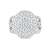 2.00 CT. T.W. Multi-Diamond Frame Crossover Open Shank Ring in 10K Gold