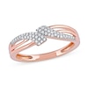 Thumbnail Image 0 of 0.15 CT. T.W. Diamond Triple Row Bypass Ring in 10K Rose Gold