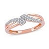 Thumbnail Image 0 of 0.15 CT. T.W. Diamond Triple Row Bypass Ring in 10K Rose Gold