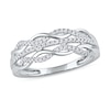 Thumbnail Image 0 of 0.15 CT. T.W. Diamond Twist Multi-Row Ring in 10K White Gold