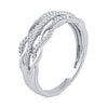 Thumbnail Image 1 of 0.15 CT. T.W. Diamond Twist Multi-Row Ring in 10K White Gold