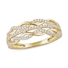 Thumbnail Image 1 of 0.15 CT. T.W. Diamond Twist Multi-Row Ring in 10K Gold