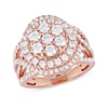 2.00 CT. T.W. Multi-Diamond Frame Crossover Open Shank Ring in 10K Rose Gold