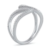 Thumbnail Image 1 of 0.25 CT. T.W. Diamond Leaf Outline Open Ring in 10K White Gold