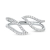 0.25 CT. T.W. Diamond Leaf Outline Open Ring in 10K Gold