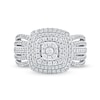 1.00 CT. T.W. Cushion-Shaped Multi-Diamond Triple Frame Ring in 10K Gold