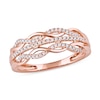 0.15 CT. T.W. Diamond Twist Multi-Row Ring in 10K Rose Gold