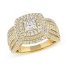 Thumbnail Image 1 of 1.00 CT. T.W. Cushion-Shaped Multi-Diamond Triple Frame Ring in 10K Gold