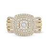 Thumbnail Image 3 of 1.00 CT. T.W. Cushion-Shaped Multi-Diamond Triple Frame Ring in 10K Gold