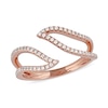 Thumbnail Image 1 of 0.25 CT. T.W. Diamond Leaf Outline Open Ring in 10K Rose Gold