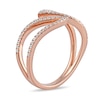 Thumbnail Image 1 of 0.25 CT. T.W. Diamond Leaf Outline Open Ring in 10K Rose Gold