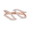 Thumbnail Image 3 of 0.25 CT. T.W. Diamond Leaf Outline Open Ring in 10K Rose Gold