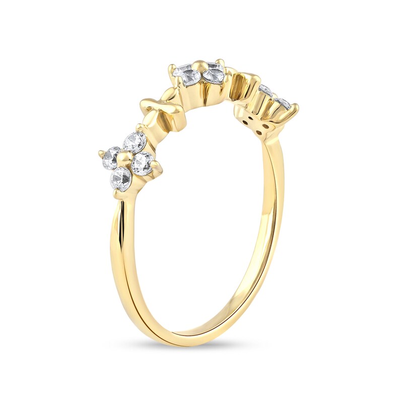 Main Image 2 of 0.33 CT. T.W. Diamond Alternating Clover Ring in 10K Gold