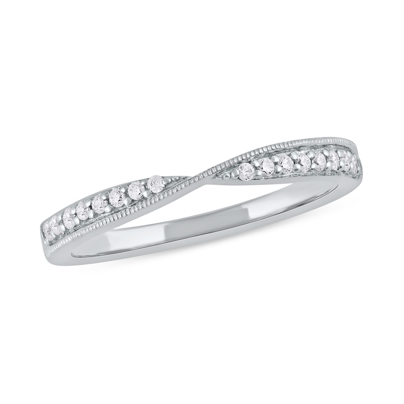 0.13 CT. T.W. Diamond Crossover Ring in 10K White Gold