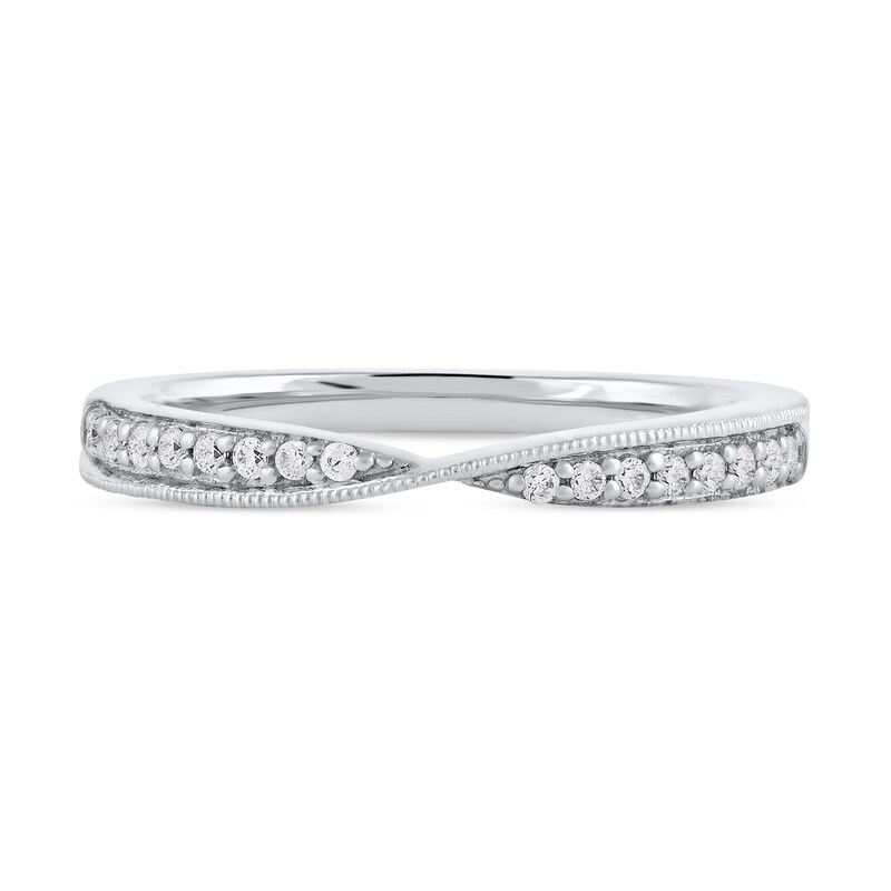 0.13 CT. T.W. Diamond Crossover Ring in 10K White Gold